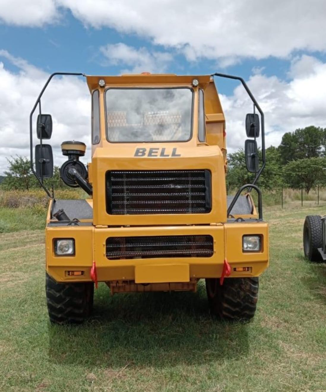 Front view of a Bell B17B articulated dump truck