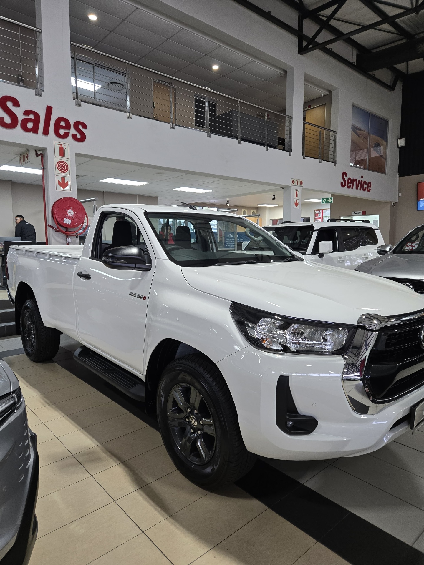 White Toyota Hilux single cab sourced for export