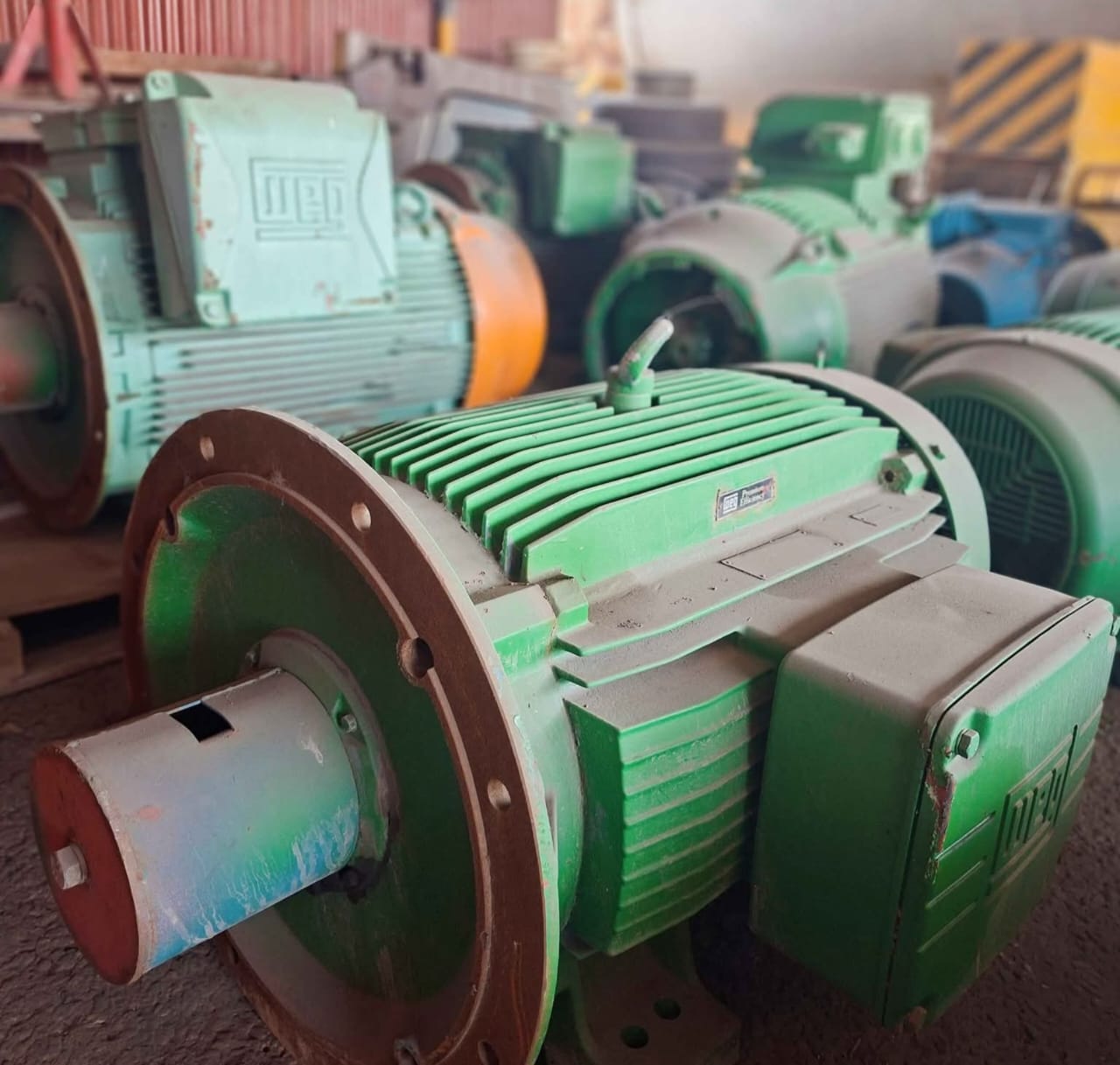 Refurbished WEG industrial electric motors ready for dispatch