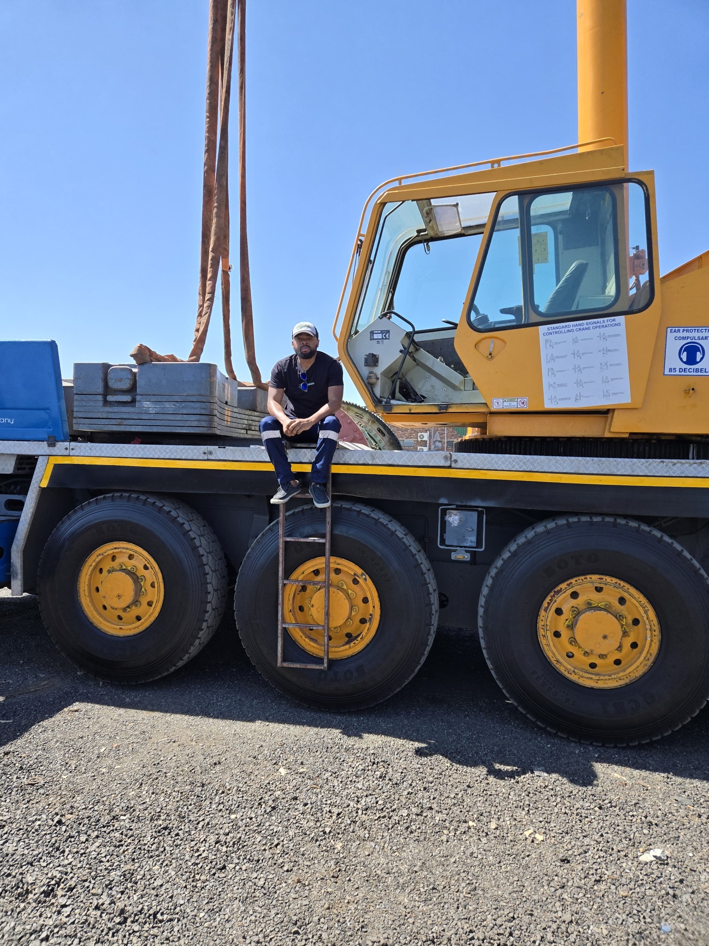 Mining machinery secured on a flatbed for transport